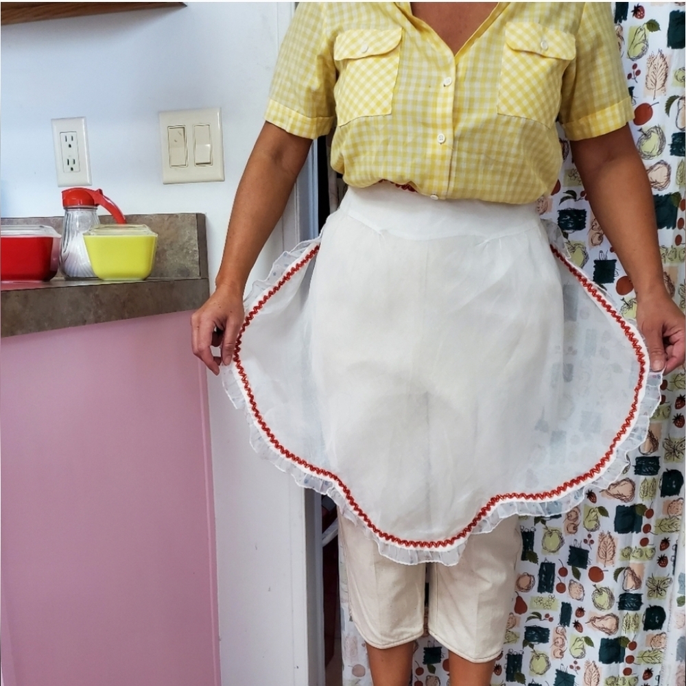 2 Vintage Organza Aprons